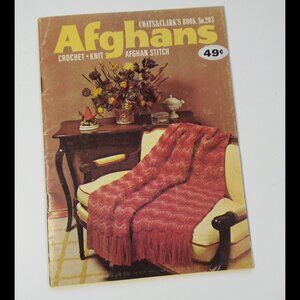 Coats & Clark Knit Crochet Book No. 203 Afghans Afghan Stitch 70's 35 pages